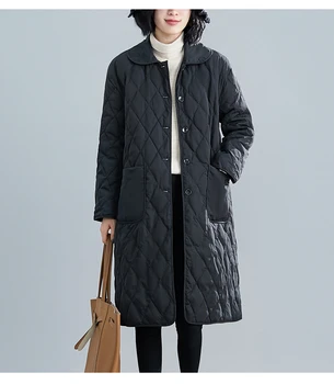 Есента и зимата 2020, нова горна дреха е със средна дължина, дамски лека дрехи с памучна подплата