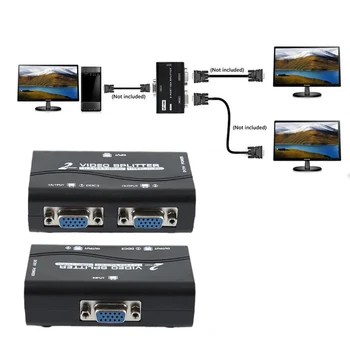1 PC към 2 Монитора 1 на 2 Разделен Екран VGA Сплитер Видео Сплитер Восъчни Адаптер с USB-кабел