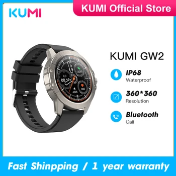 КУМИ GW2 За Мъже Умни Часовници с Bluetooth за Повикване Smartwatch Спорт Фитнес Термометър Уреди за Измерване на Кръвното Налягане Монитори Водоустойчив за ios и Android