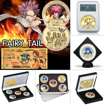 WR 5 бр. Японски Аниме Fairy Tail Позлатени Монети Сбирка Неща, с Предавателна Предизвикателство Монета Оригинални Аниме Подаръци за Деца
