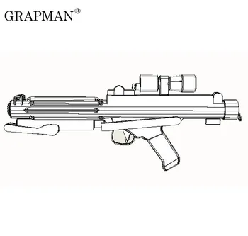 3D Книжен Модел Пистолет Енергиен Пистолет E-11 1:1 Истинското Съотношение САМ Моделиране на Армейски Фен Колекция