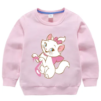 Kawaii Cat Блузи За момичета 2022 Пролет Есен Гореща Разпродажба 100% Памук С Дълъг Ръкав Детска Hoody За Малки Момичета Детски Худи