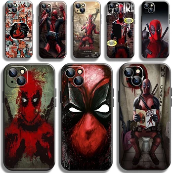 Калъф За телефон Marvel Deadpool за iPhone 13 12 Pro Max Mini 11 Pro X XR XS Max 6 6S 7 8 Plus Se2 Shell Черно TPU Пълна Защита