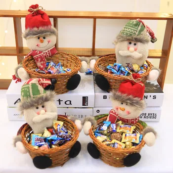 Весела Коледа Кошница За Съхранение На Шоколадови Бонбони, Украса Дядо Коледа Кошница За Съхранение На Шоколадови Бонбони Кошница За Съхранение На Коледна Украса