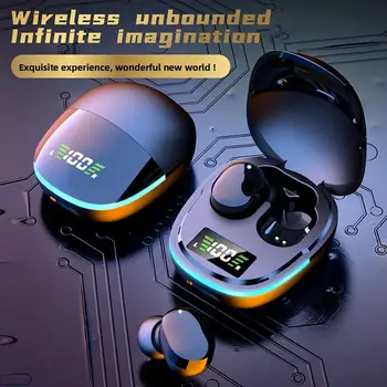 Безжична слушалка G9S, Bluetooth-съвместими слушалки 5.1, Безжични слушалки, с дигитален дисплей, Спортни ушите fone de ouvido