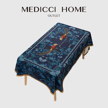 Medicci Домашна Покривка с Ръчно изработени В Европейски Стил, Множество Синя Правоъгълна Покривка За Хранене, декорация, кухненски Маси