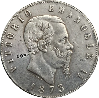 търговия на едро Копие от 1873 Италия 5 Лири Монети Копие на 90% копер производство