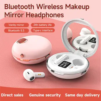 Tws Безжични Bluetooth слушалки 5,3 10 м С Шумопотискане Слот слушалки Огледало За Грим зарядно устройство ще захранване на скоростната