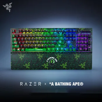 Razer BAPE Edition BlackWidow V3 Chroma RGB 104 Клавиша Ръчна Детска Клавиатура Зелен Ключ Многофункционален Дигитален Валяк