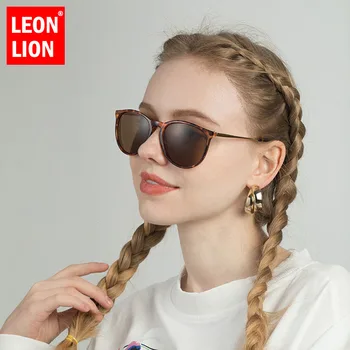 LEONLION Реколта Кръгли Слънчеви Очила Класически Дамски Дизайнерски Слънчеви Очила за Жени Ретро Нюанси за Жени на Едро Gafas De Sol