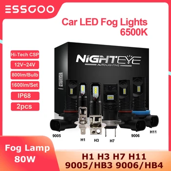 NIGHTEYE Авто led Противотуманный фенер 160 W 1600LM H1 H3, H7 H11 9005/HB3 9006/HB4 Противотуманный лампата До 6500 Slide Фарове за лампи СДС Чип