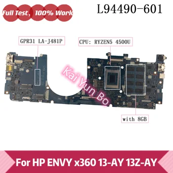 GPR31 LA-J481P За HP ENVY x360 13-ay 13Z-AY дънна Платка на лаптоп L94490-601 L94490-001 с процесор Ryzen5 4500U ОПЕРАТИВНА памет 8 GB 100% е в ред