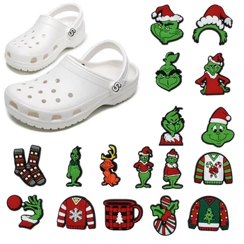 17-пакет Сладки Коледни PVC Игли Крокодиловые Висулки За Украса на Обувките Мультяшная Жени Крокодил Аксесоари, Декорация За Градината Тапочек на Едро