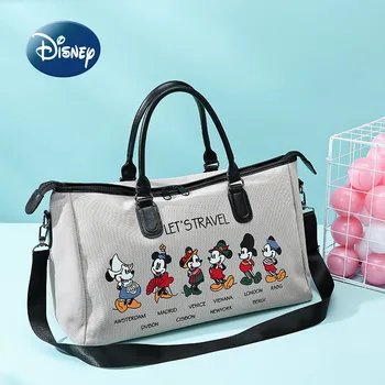 Disney Mickey 2022 Нова Пътна Чанта, Холщовая Луксозна Марка Модни Дамски Пътна Преносима Чанта, Голяма Чанта Голям За Фитнес