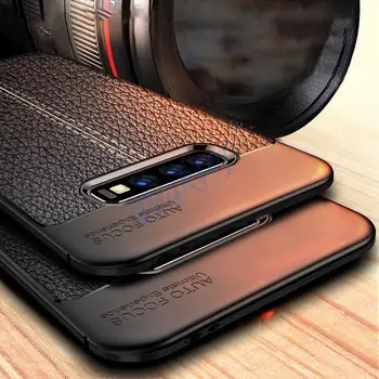 Peatkop Калъф за Телефон Samsung Galaxy S10 Plus S9 Note 9 Текстура на Кожата е Мека броня от TPU Делото за S10