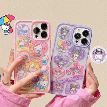 Sanrio Kuromit Hello Kitty Стикери Калъфи За мобилни Телефони iPhone 14 13 12 11 Pro Max XR XS MAX 8x7 0 Делото