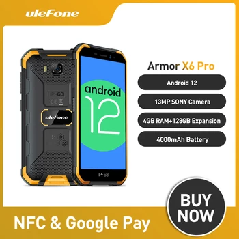 Ulefone Armor X6 Pro Global Издръжлив и Водоустойчив Смартфон с 4 GB оперативна памет, 128 Gb Android 12 NFC Мобилен Телефон 4000 ма Мобилен Телефон