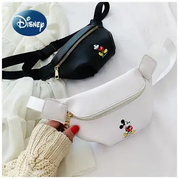 Disney Мики Новата Модерна Детска поясная чанта, Благородна Детска чанта-Месинджър, по-Голямата Голям чанта с цип от изкуствена кожа за момичета, Нагрудная чанта