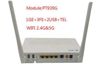 Стари XPON ONU GE + 2USB + TEL HGU WIFI 2,4 G 5G двойна лента ONT се Използва EPON/GPON Английската версия на PT939G FTTH оптичен път