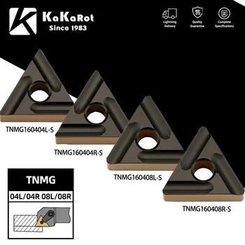 10шт KaKarot Благородна Твердосплавная поставяне TNMG160404R-S TNMG160404L-S YT6120 Външни инструменти за струговане на Метални инструменти за струговане TNMG