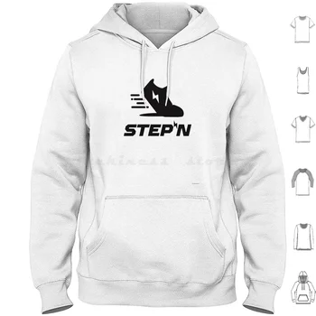 Лого Stepn-Move To Earn Тенденция Крипто-зелена Метавселенная Зелен Белег Сатоши Hoody с качулка от памук с дълъг ръкав Stepn Web