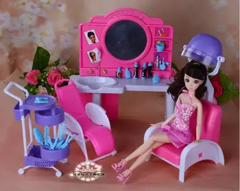 истински се за принцеса Барби фризьорски салон фризьорски салон фризьорски салон фризьорски салон салон за красота фризьорски салон 1/6 bjd аксесоари за кукли мебели
