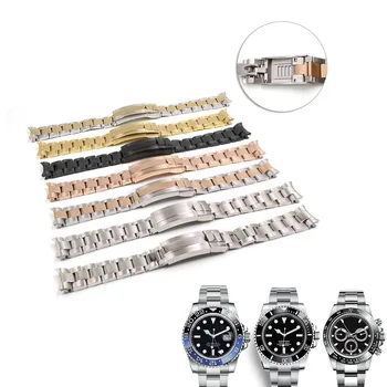 Приложимо ЗА Rolex фина настройка на дръпна зъб каишка за часовник стоманена лента е тънка стомана твърди водолаз Черен Зелен Воден Фантом 20 мм 21 мм