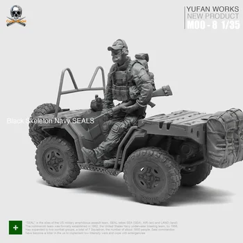 Модел Yufan 1/35 Фигурка на Войник от смола + полуверижна машина US Navy Seal Commando Модел комплект MOO-08