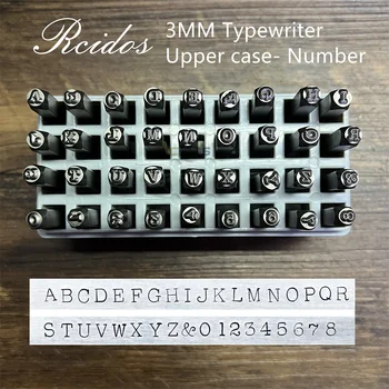 RCIDOS 3 мм, пишещи машини главни/малки букви/Цифри Набор от Метални Щанци с букви, Комплект печати от бижута стомана, 36 бр./кор.