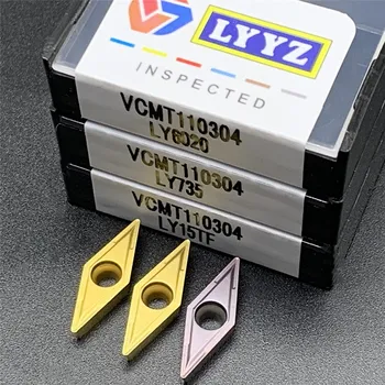 Високо качество на VCMT110304 LY6020 LY735 LY15TF вътрешен струг инструмент видий поставяне VCMT 110304 метален струг инструмент