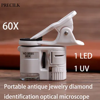 1 LED 1UV лек Текстилен Печат 60X Ръчно Микроскоп Бижу Увеличително Стъкло, Бижутерия Лупа За Ремонт на Лупи Microscopio