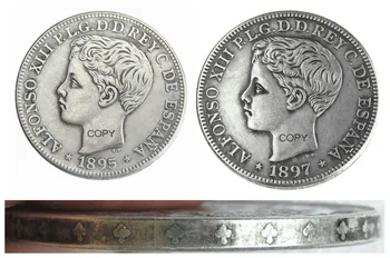 Пуерто Рико 1895 или 1897 1 песо със сребърно покритие копирни монети