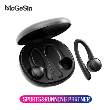 McGeSin Спортни Слушалки С Отолог на една кука Слушалки Безжични Bluetooth 5,0 Слушалки За Джогинг Слушалки За Фитнес зала С Микрофон За Xiaomi iPhone Huawei