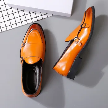 Модерен мъжки Кожени Обувки, Мъжки Ежедневни Обувки с остър Пръсти Голям Размер, 2022, Индивидуалност, Малка Кожена Обувки, мъжки Висококачествени Лоферы