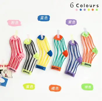 От 1 до 8 години 1 чифт Бебешки чорапи в опаковка, летни чорапи с букви в една вертикална лента за момчета и момичета, детски чорапи за деца