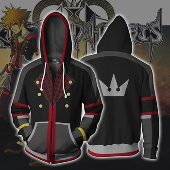 3D Hoody С Качулка На Цип Аниме Kingdom Hearts Cosplay Hoody Мъжки Hoody С Качулка Яке облекло