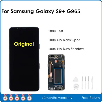 Няма Изгаряне на Сянка Оригинален Super AMOLED На Samsung Galaxy S9 + Plus G965 LCD Сензорен Дисплей Дигитайзер Ремонт, Без Черни Петна