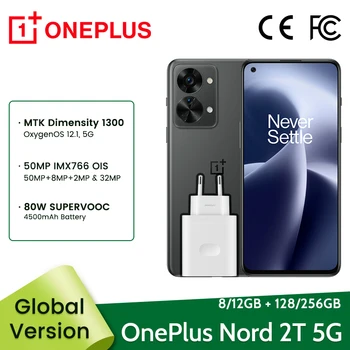 Глобалната версия на смартфона OnePlus Nord 2T 2t 5G 8GB 128GB MTK Dimensity 1300 80 W SUPERVOOC Бързо зареждане на 90 Hz AMOLED дисплей, NFC