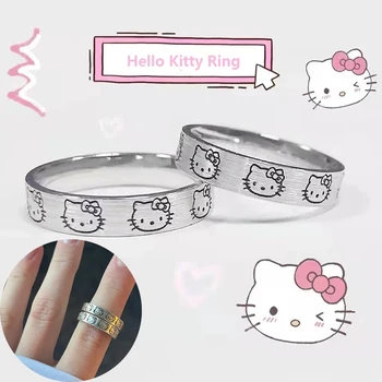 Hello Kitty нов скъп пръстен за двойки, с анимационни анимационным модел на регулируема халка KT котка за изпращане на приятелката си за рождения ден Коледен подарък