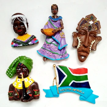 Ръчно Рисувани Южна Африка Черна Булка Туристически Сувенири, Магнити За Хладилник Начало Декор На Магнитен Стикер За Хладилник