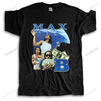 Мъжка лятна тениска с кръгло деколте, модни памучни тениски на Max B, Черни тениски, Почит Max B, Тениски за рапъри, Брандираната тениска унисекс