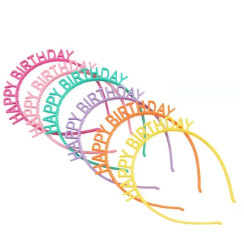 6 бр./опаковане. Честит Рожден Ден На Превръзка На Главата Украса За Рожден Ден За Момичета Празнична Шапка На Цветни Рожден Ден На Тестени Изделия И Шапка Превръзка На Главата