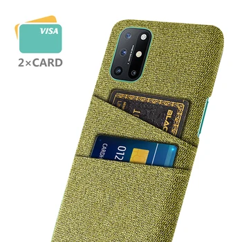 Калъф за телефон OnePlus 8T от плат с две карти, Луксозна Бизнес чанта One Plus 8t Funda за OnePlus 9 9R 8 7 7T Pro 6 6T на Корпуса