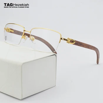 2023 титановая рамки за очила мъжка модна Луксозна марка рамки за очила за жени ретро късогледство компютърни Дървени рамки за очила