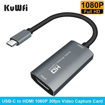KuWFi, HDMI, USB C Карта Заснемане на 1080P HD Видео карта за игри на Запис за MacBook Pro PS4 Излъчването на живо
