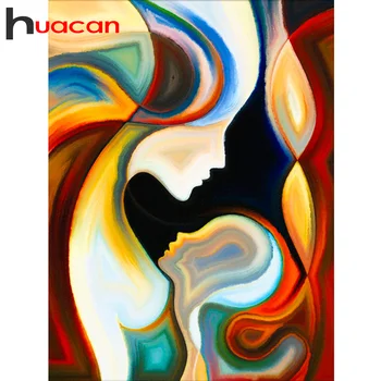 Huacan 5d Сам Диамантена Живопис Жена Детето Пълна Бродерия на кръстат бод Портрет на Мозайка Картина Начало Декор Подарък