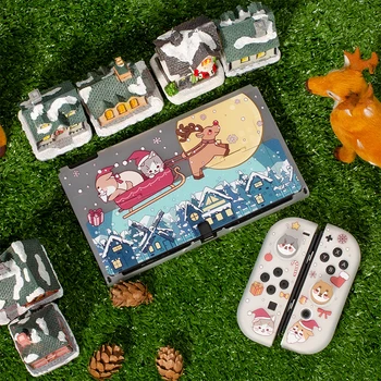 Коледен Превключвател За Кучета И Котки OLED Защитната Обвивка Joy-Con Контролер TPU Защитен Калъф За Nintendo Switch oled Аксесоари